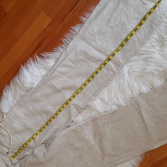 Sacred Threads Wide Leg Linen Pants Nature M - Picture 11 of 16